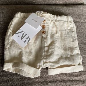 ZARA NWT Baby Boy linen shorts size 3-6 months